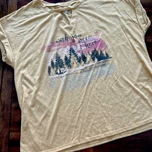 Cato Woman’s Distressed Yellow/Tan Top